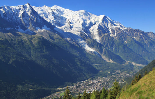 Une vue d'ensemble de la ville de Chamonix