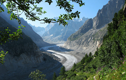 Le glacier de la Mer de glace en été à Chamonix