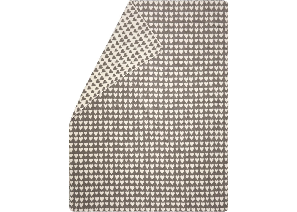 Plaid SAVONA 200x150 cm Coeurs gris