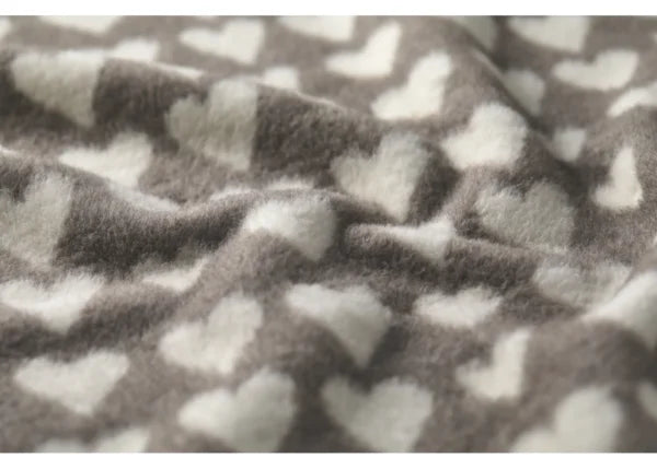 Plaid SAVONA 200x150 cm Coeurs gris
