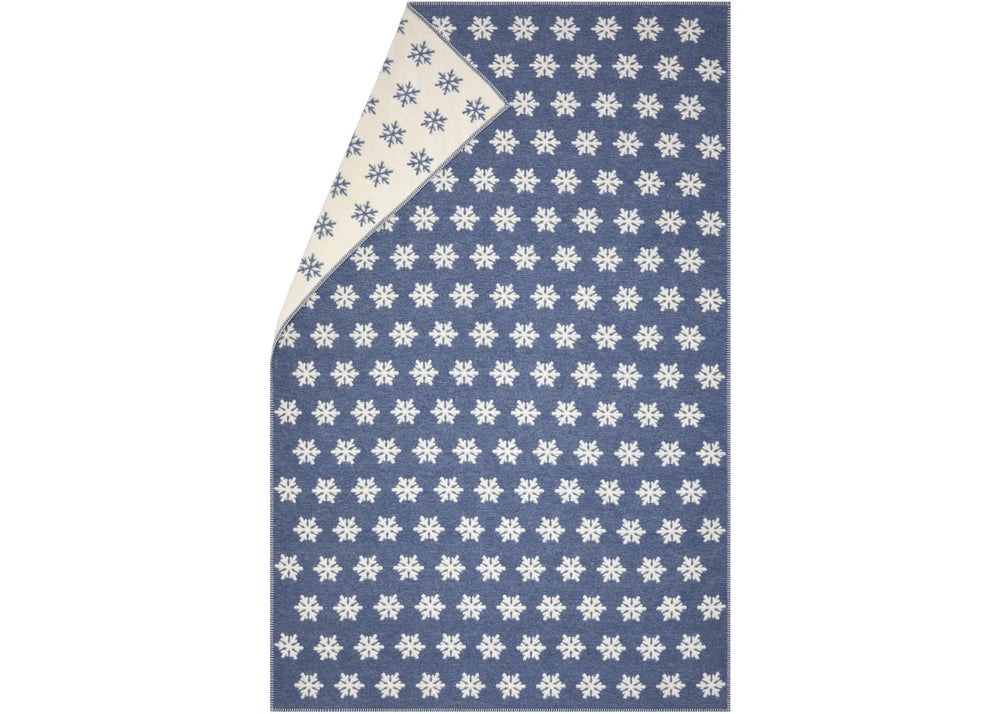 Plaid CARLA 200x135cm snowflake bleu