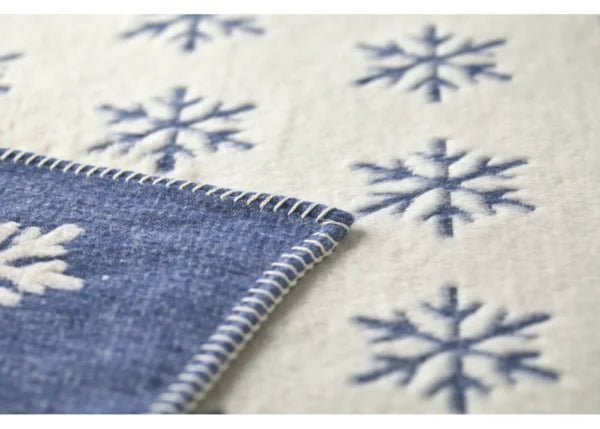 Plaid CARLA 200x135cm snowflake bleu