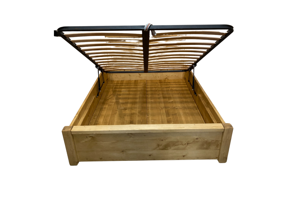 Lit coffre 2 places Dibona en bois massif