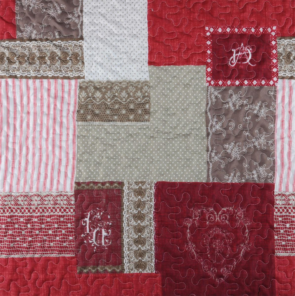 Boutis Arkansas rouge 260 x 240 cm