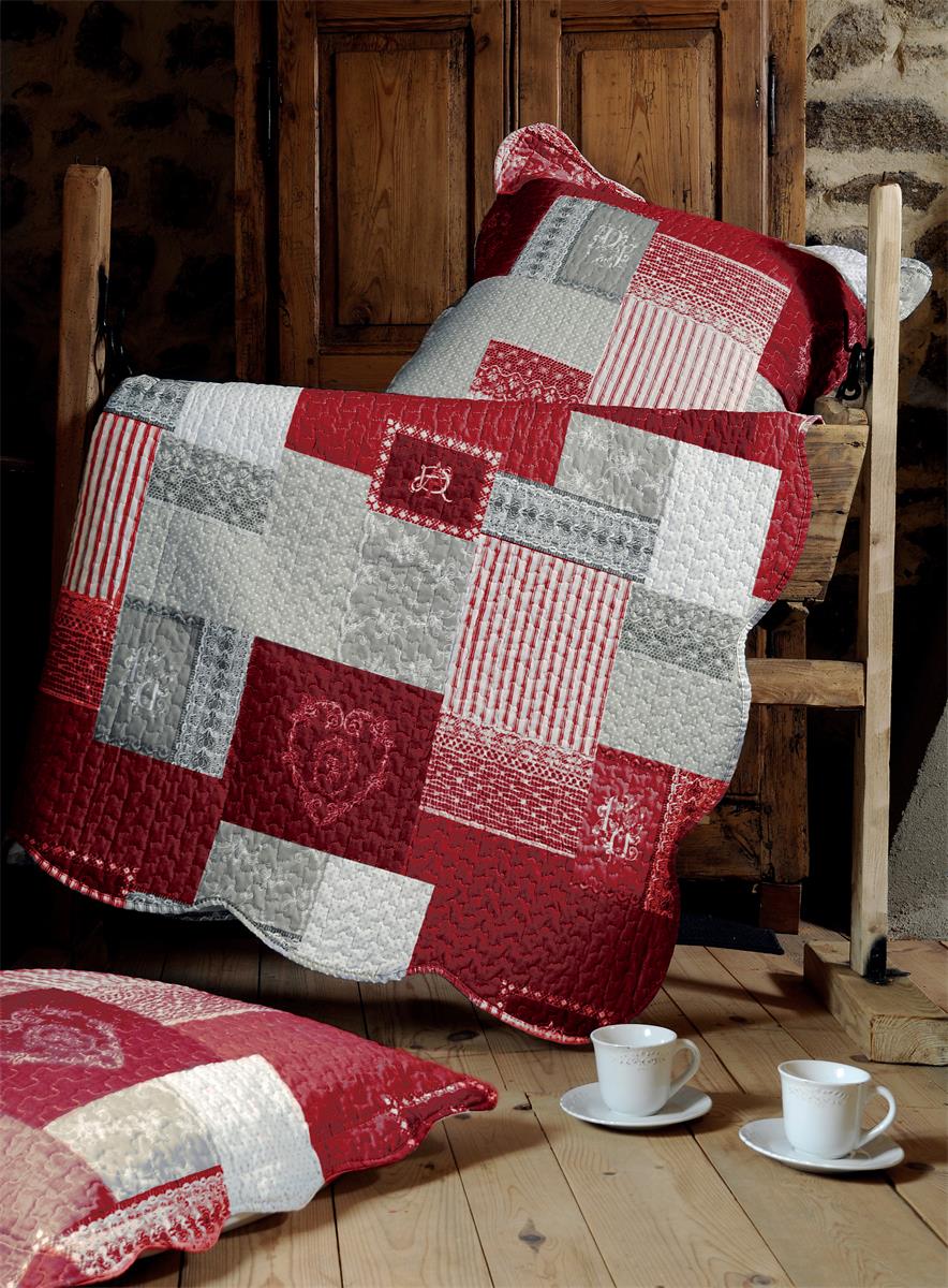 Boutis Arkansas rouge 260 x 240 cm