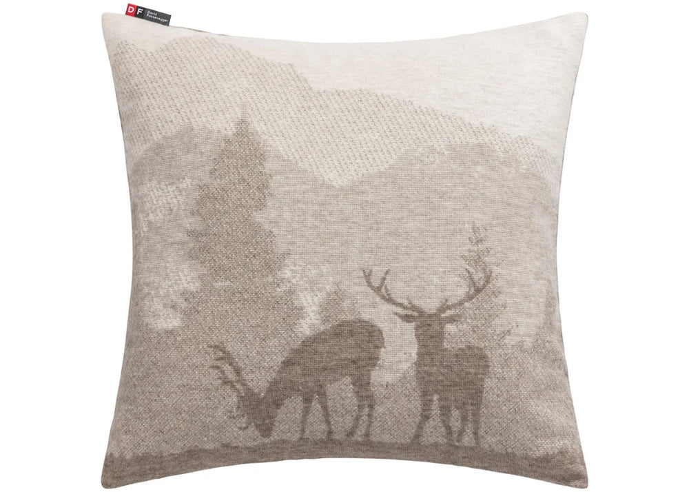 Coussin déhoussable 50x50cm paysage cerfs