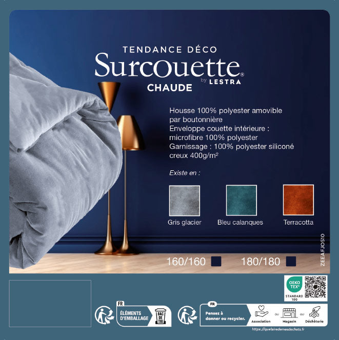 Surcouette 160x160cm Grise