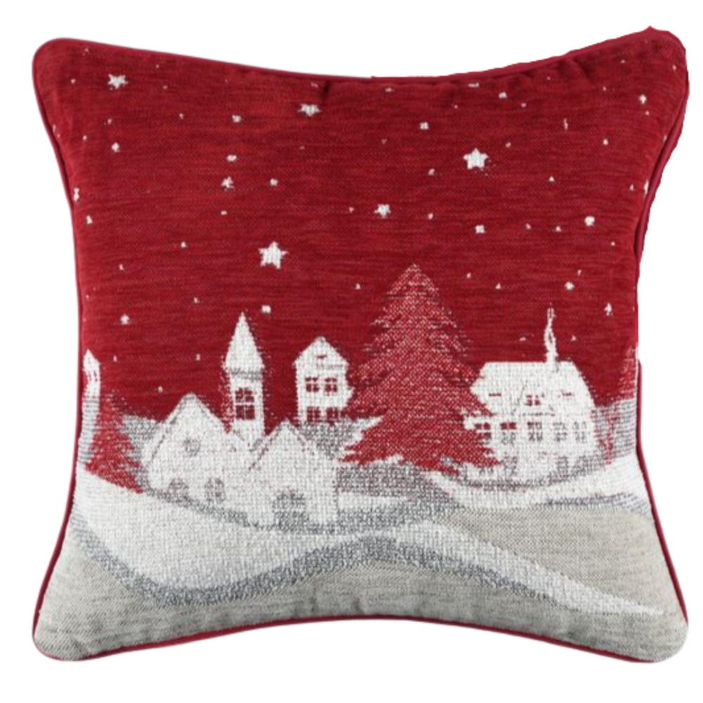 Coussin déhoussable 40 x 40 cm rouge SAVOYARD VILLAGE