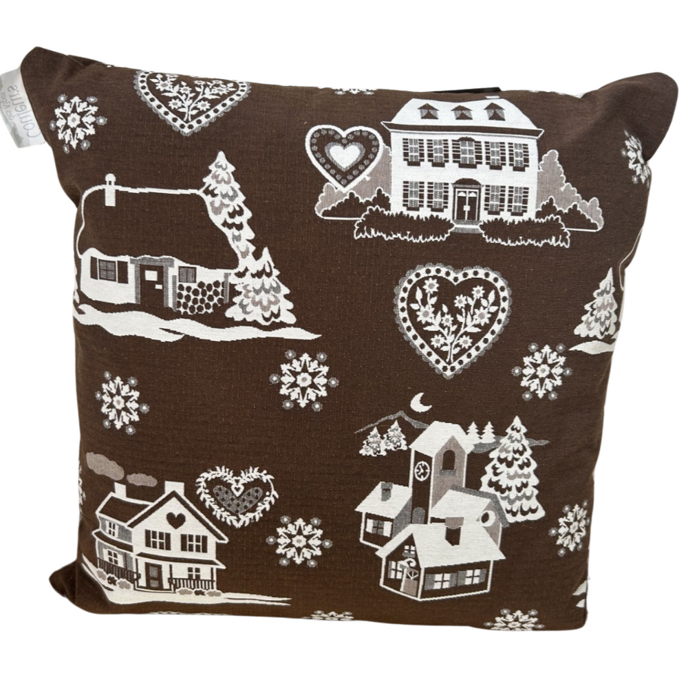 Coussin carré 40 x 40 cm Sapin marron Aspin