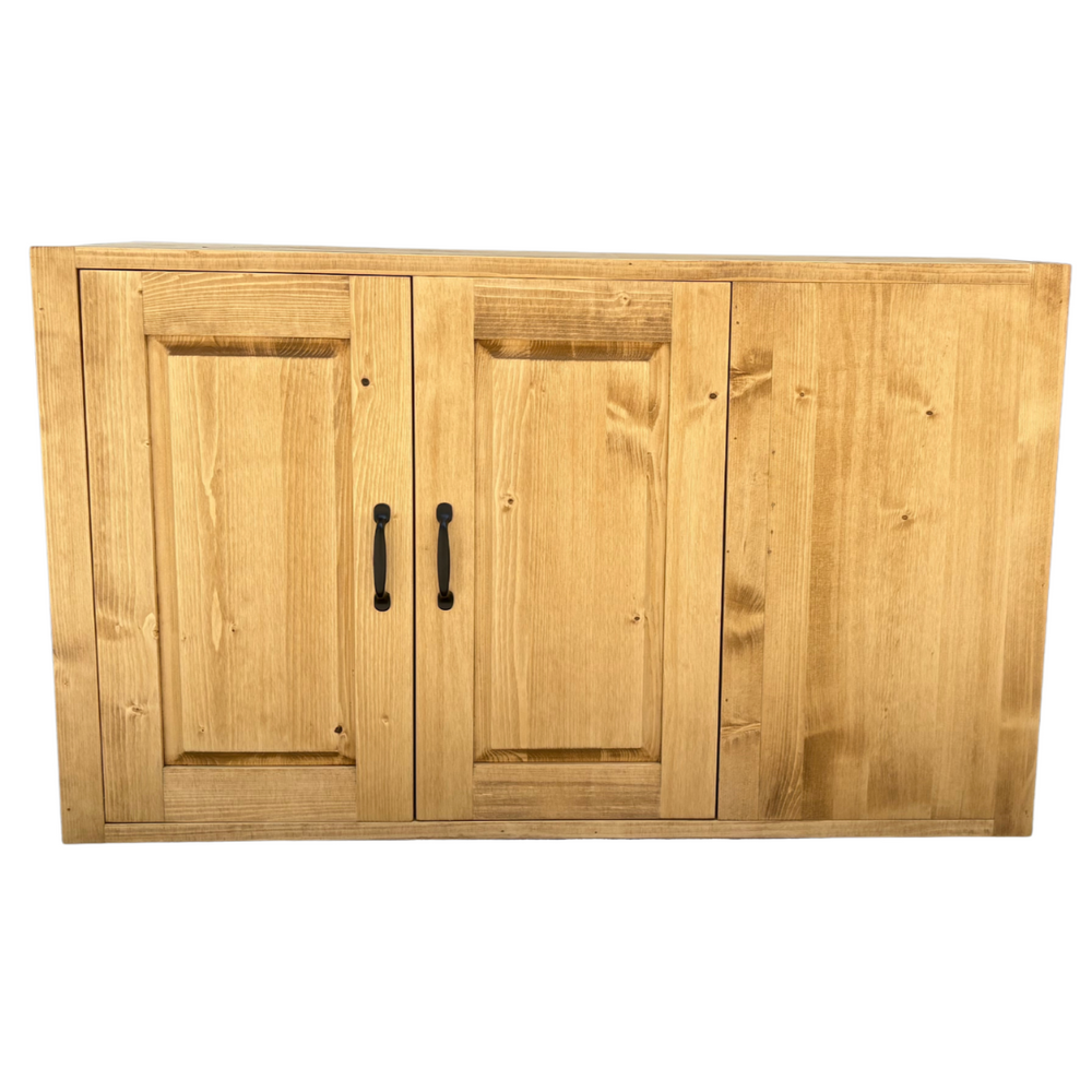 Meuble haut 120 cm d'angle à droite avec deux portes ARAVIS bois massif