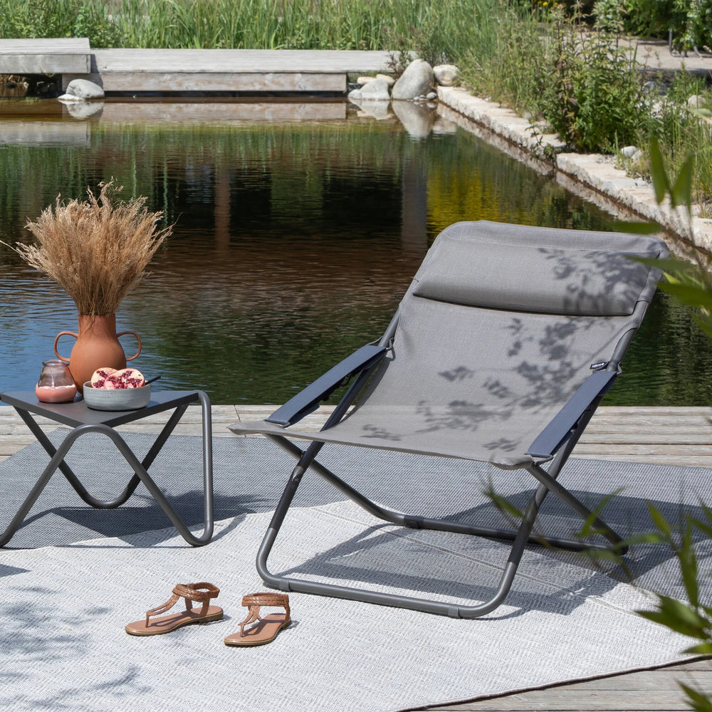 Chaise longue / bain de soleil pliant Transabed Batyline® Iso Marron Terre