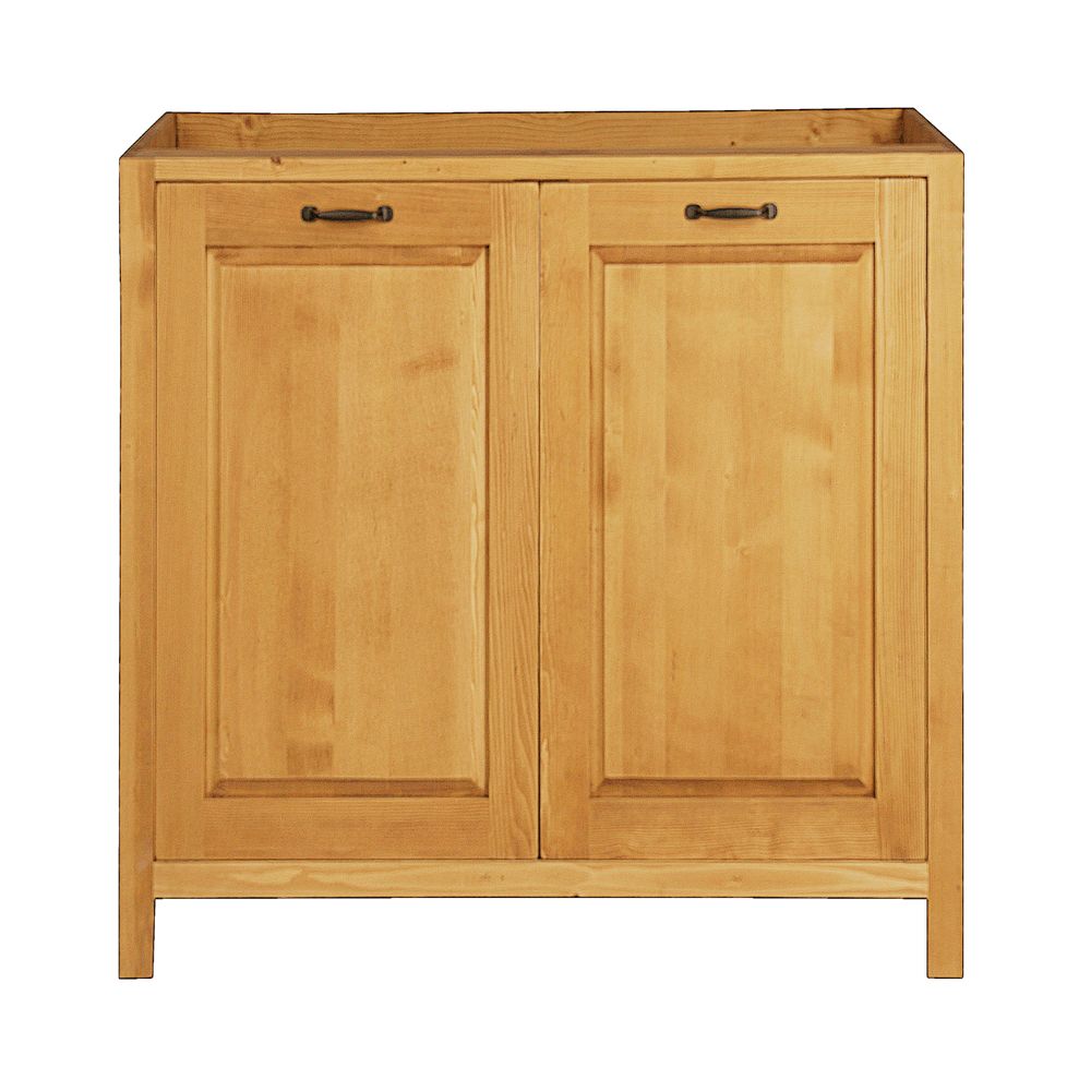 Meuble sous évier pin massif 80 cm 2 portes Aravis