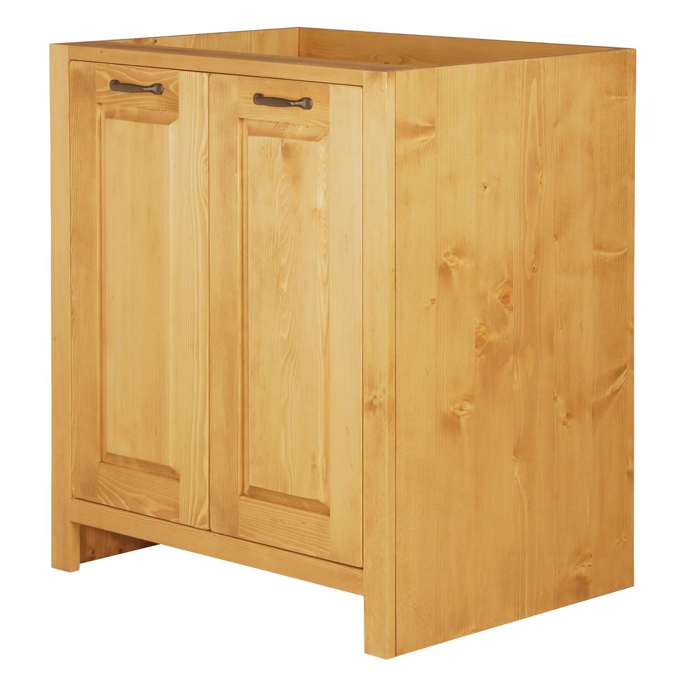 Meuble sous évier pin massif 80 cm 2 portes Aravis
