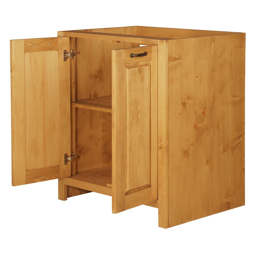 Meuble sous évier pin massif 80 cm 2 portes Aravis