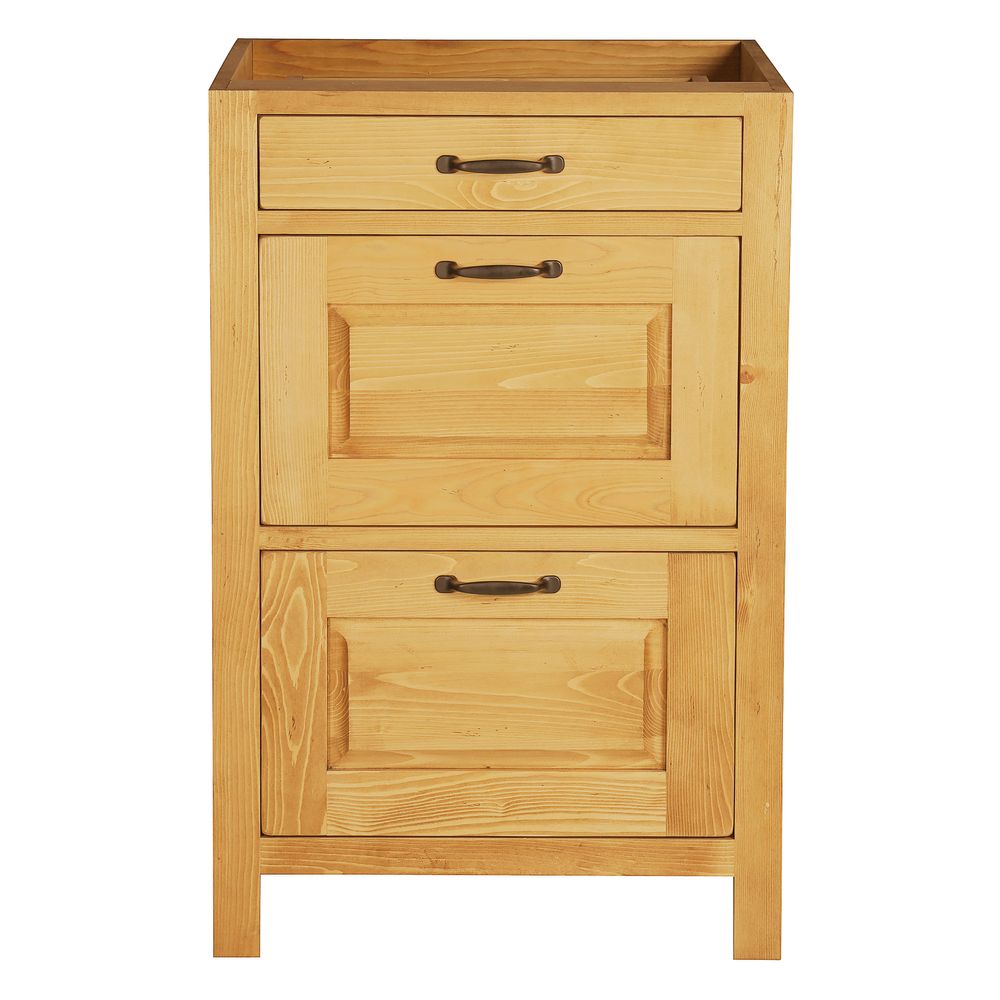 Meuble bas pin massif 60 cm 3 tiroirs ARAVIS