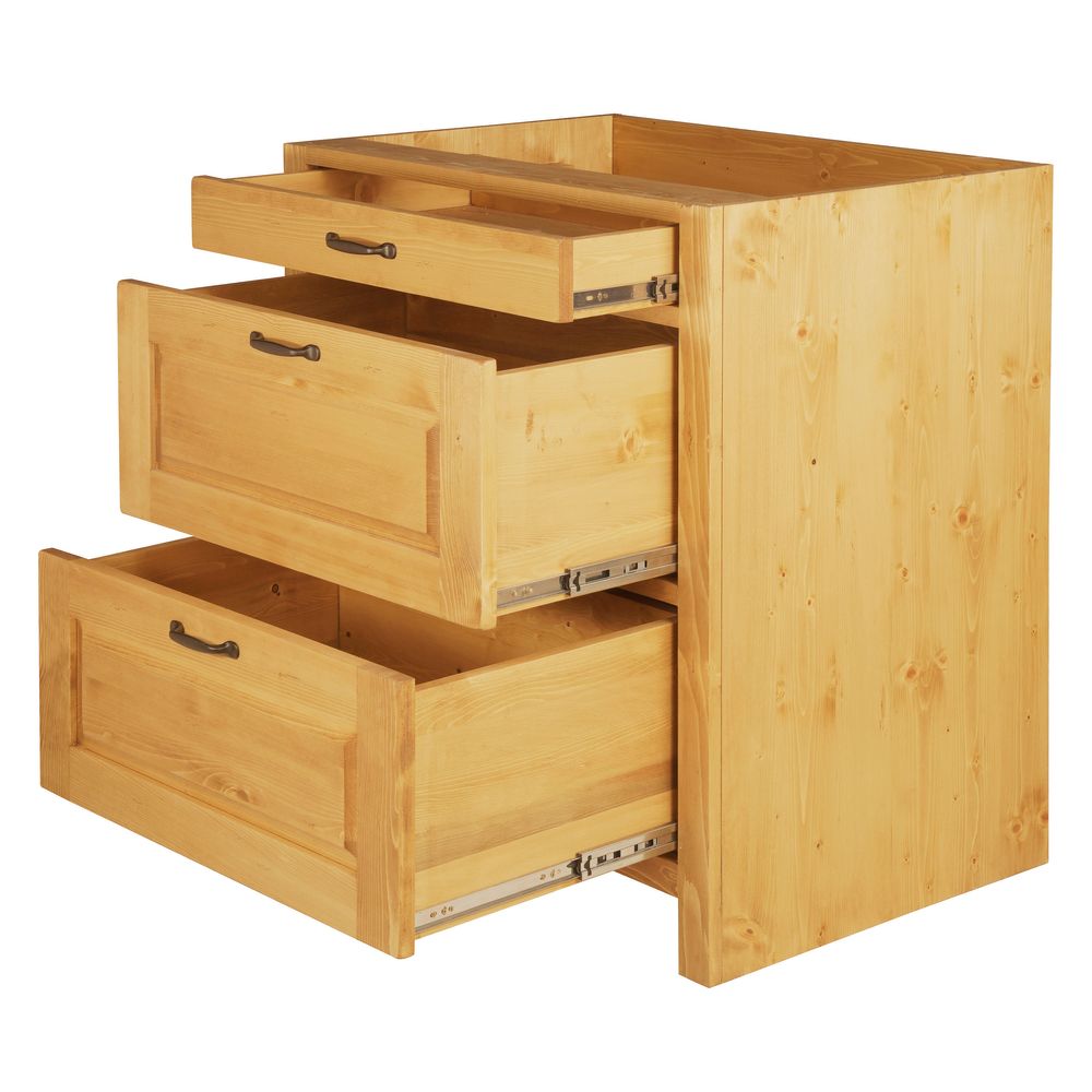 Meuble bas pin massif 80 cm ARAVIS