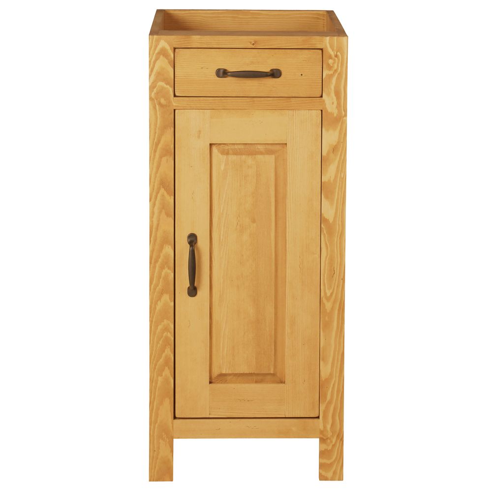 Meuble bas pin massif 40 cm 1 porte ouverture à droite 1 tiroir Aravis