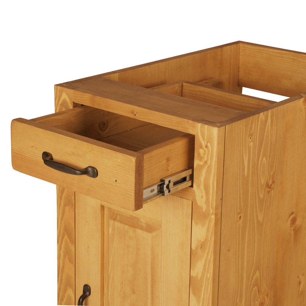 Meuble bas pin massif 40 cm 1 porte ouverture à droite 1 tiroir Aravis