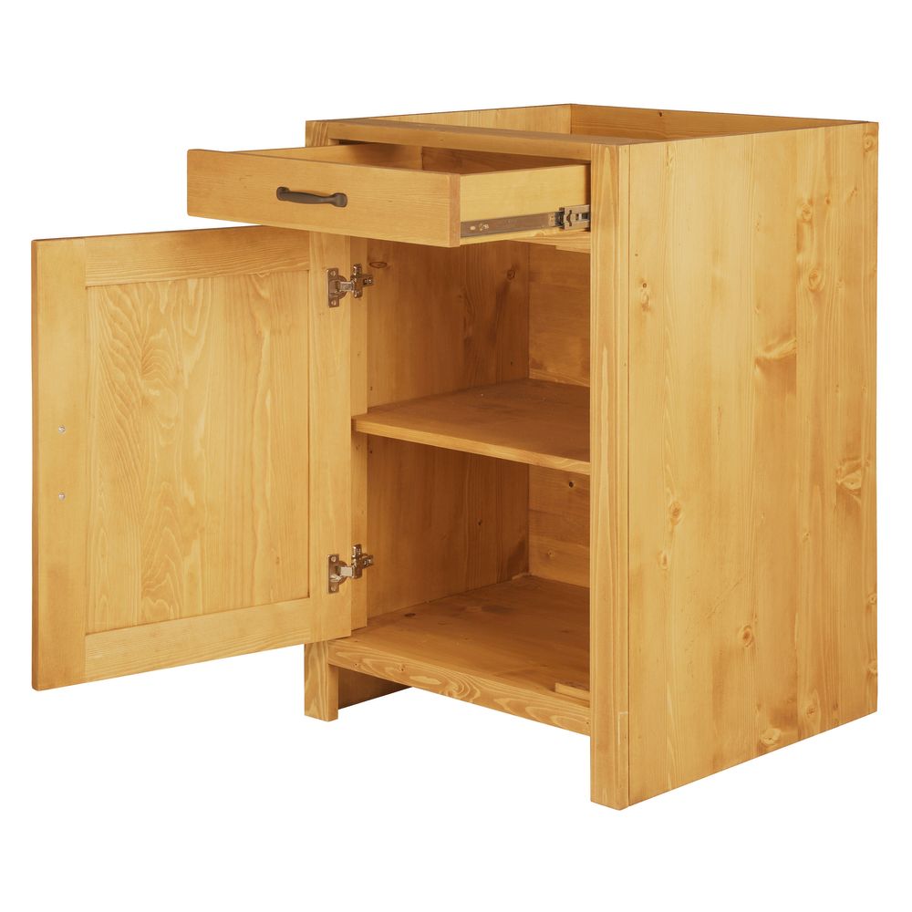 Meuble bas 60 cm 1 porte ouverture gauche, 1 tiroir ARAVIS