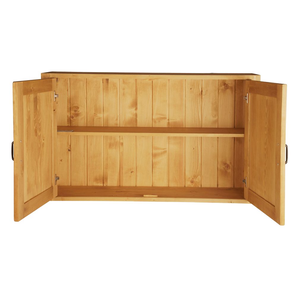 Meuble haut 120 cm 2 portes bois massif ARAVIS