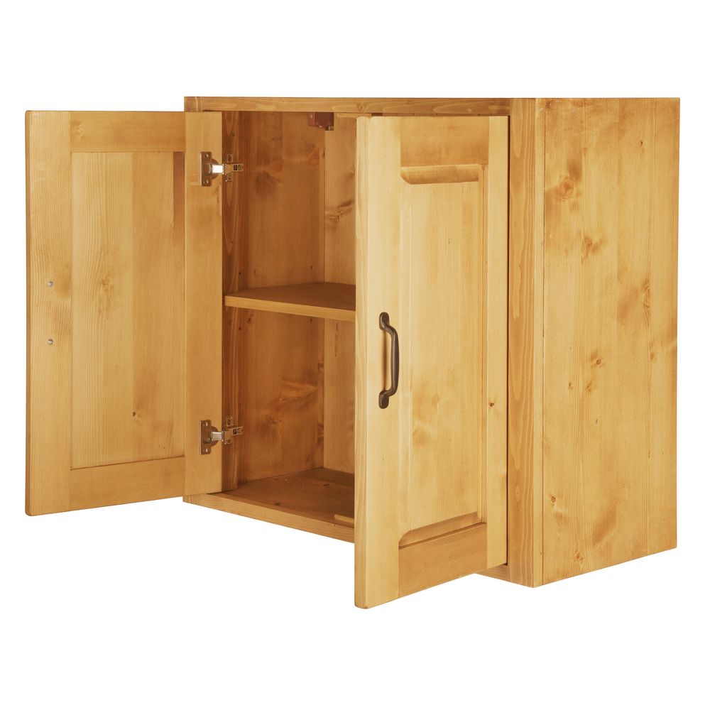 Meuble haut pin massif 80 cm 2 portes Aravis