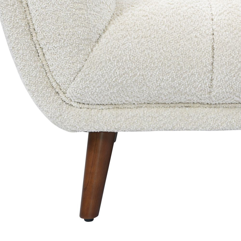 Fauteuil en tissu effet bouclette écru