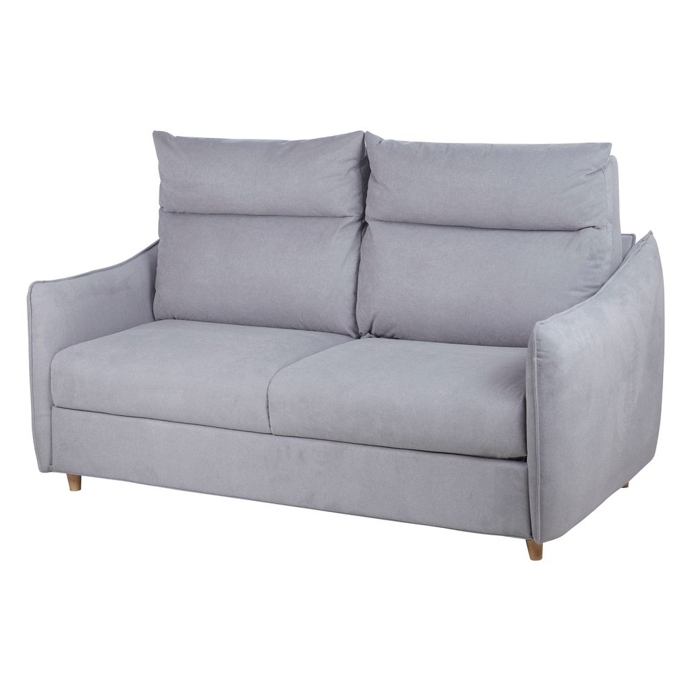 Canapé 3 places convertible flexbed tissu gris clair
