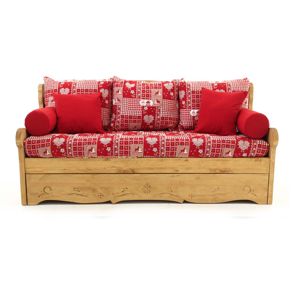 Housse pour canapé convertible gigogne 3 places Dahu Cervino Rouge