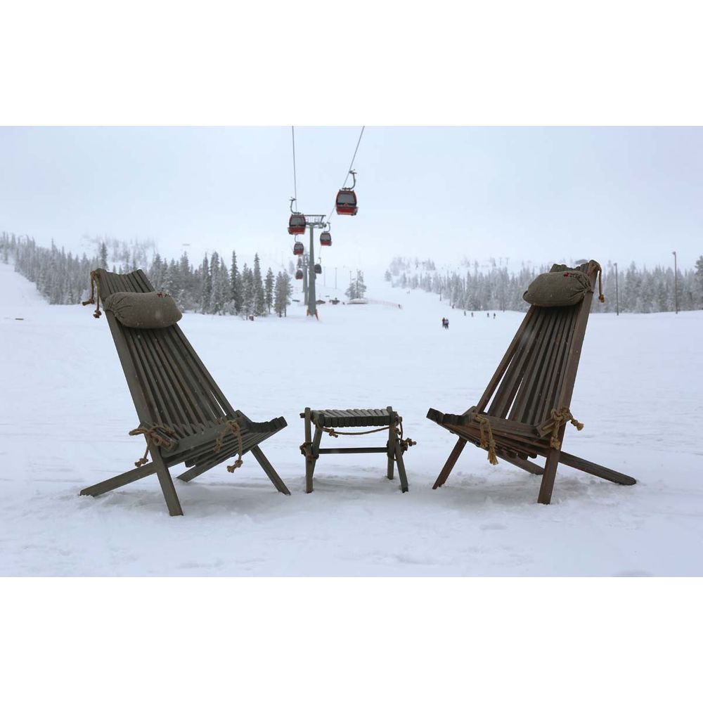 Repose pieds d'extérieur pin lasuré gris