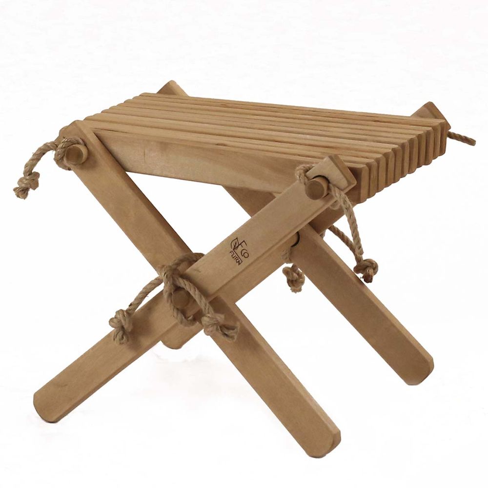 Repose pieds d'extérieur bouleau huilé miel