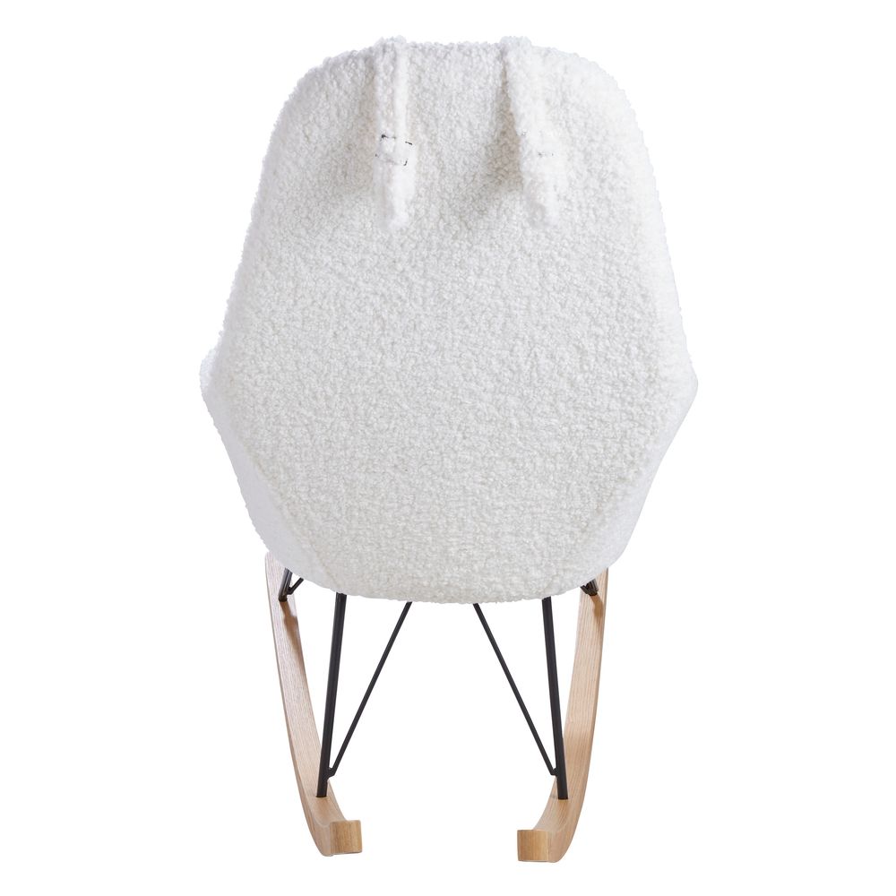 Fauteuil effet laine bouclette blanc