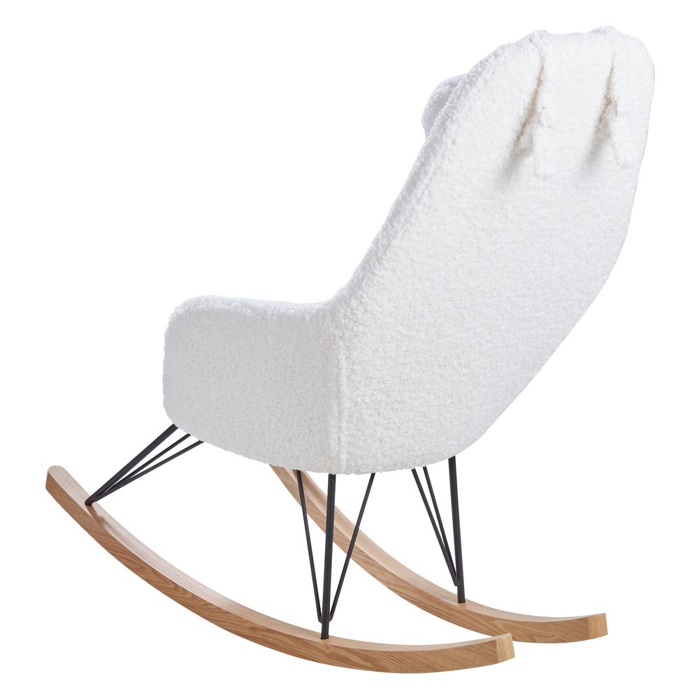 Fauteuil effet laine bouclette blanc