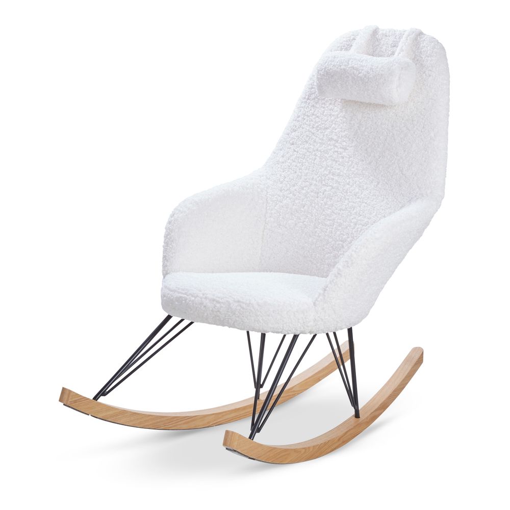 Fauteuil effet laine bouclette blanc