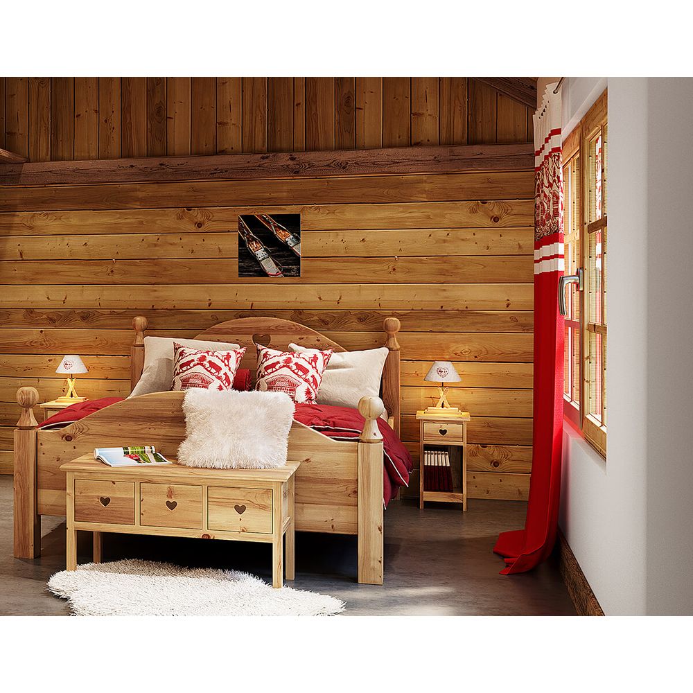 Lampe à poser en bois H39 cm piétement ski