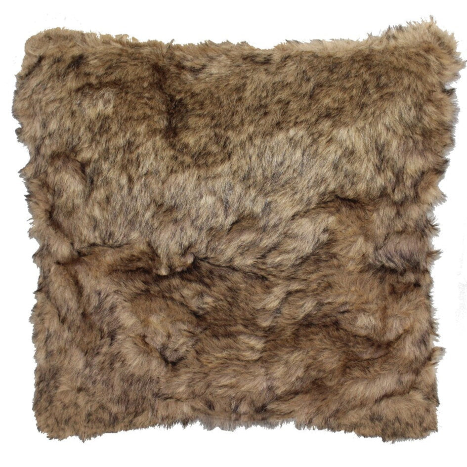 Coussin 45x45cm fausse Fourrure Marron & ours