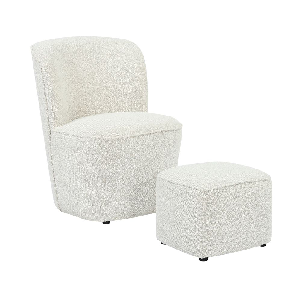 Fauteuil en bouclette écru