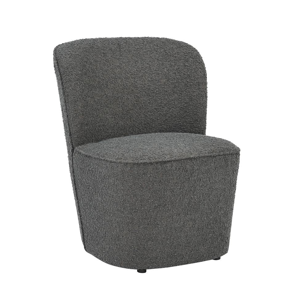 Fauteuil en bouclette gris foncé
