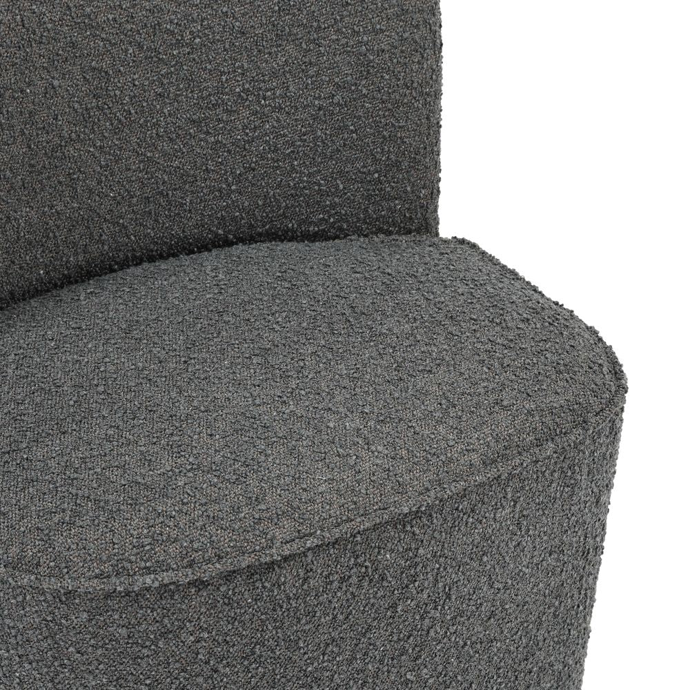 Fauteuil en bouclette gris foncé
