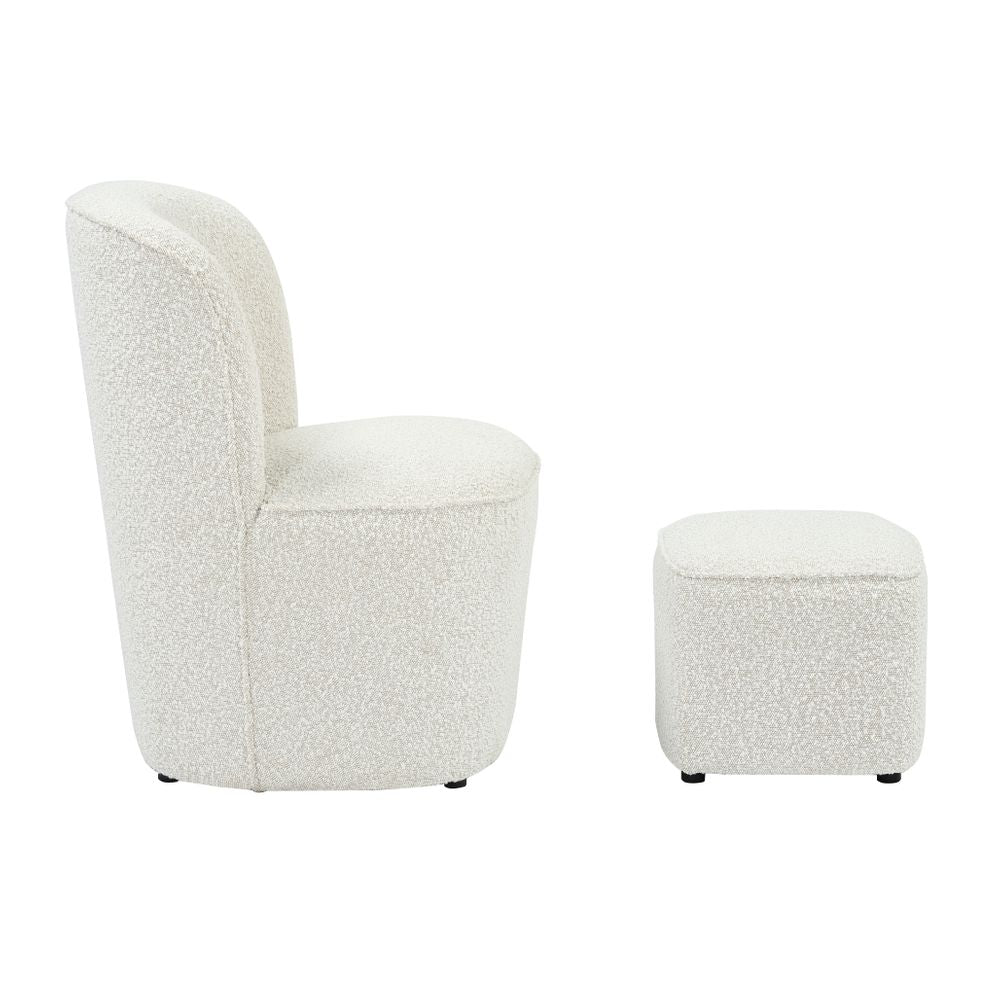 Pouf en bouclette écru