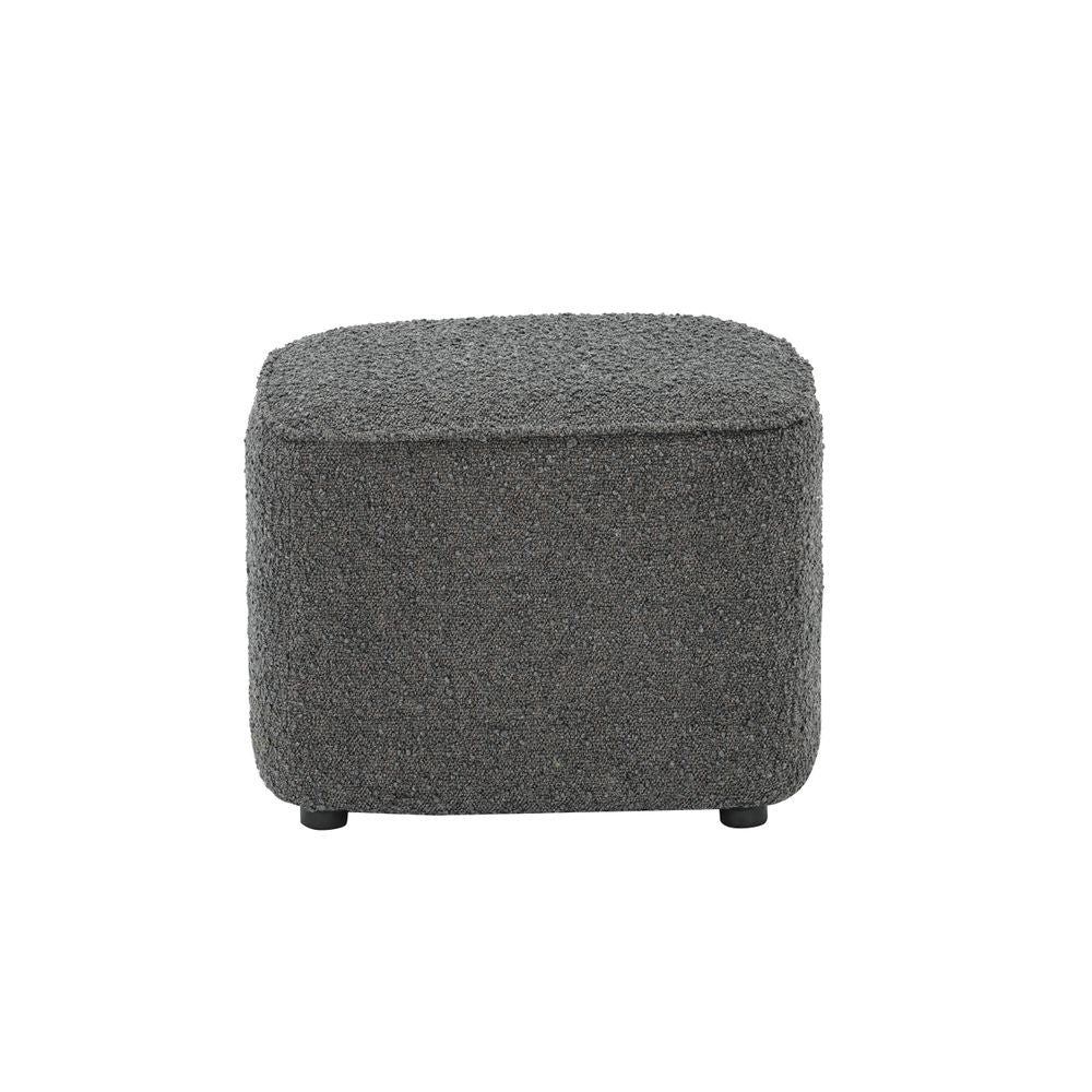 Pouf en bouclette gris foncé
