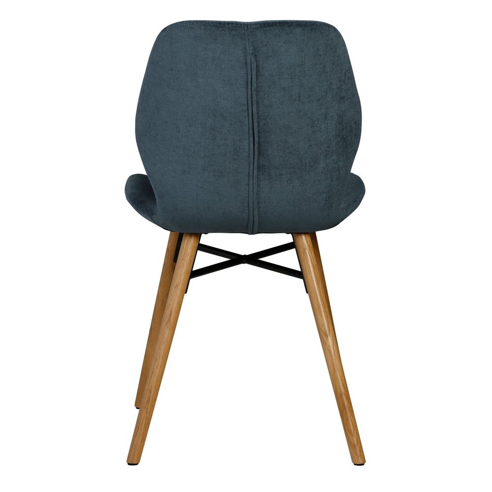 Chaise tissu soft touch bleu foncé