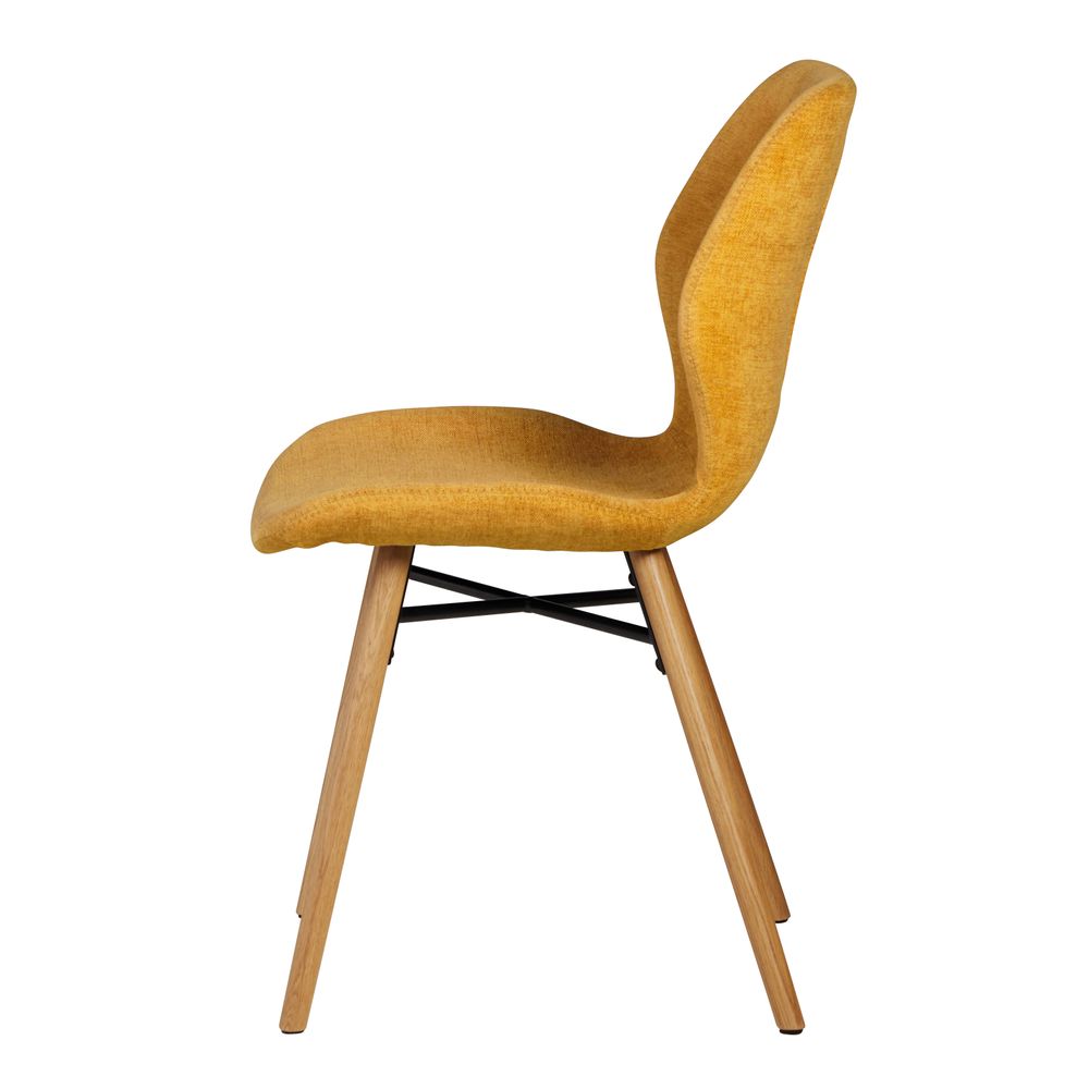 Chaise tissu soft touch moutarde