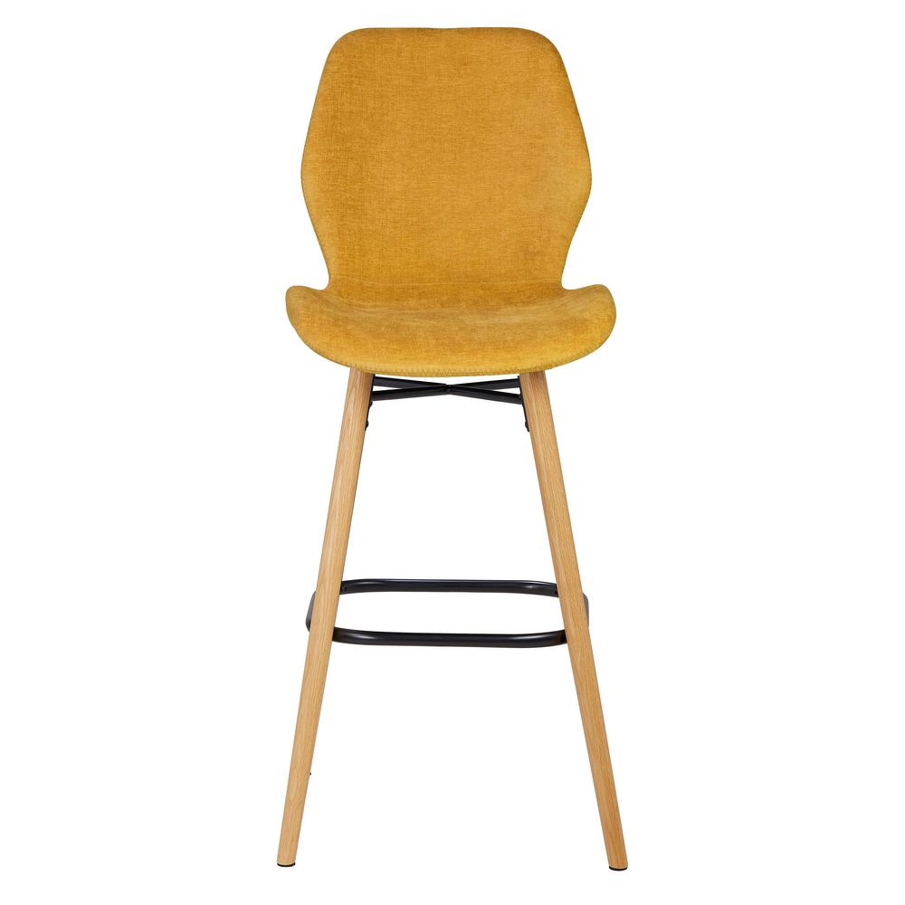 Chaise snack tissu soft touch moutarde