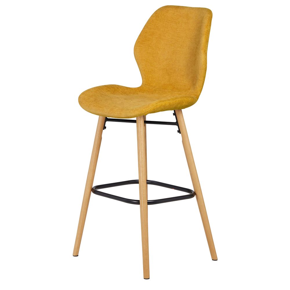 Chaise snack tissu soft touch moutarde