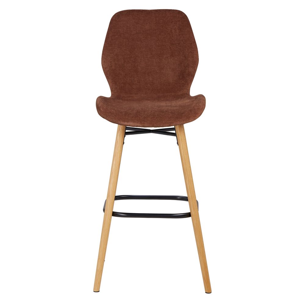 Chaise snack tissu soft touch acajou