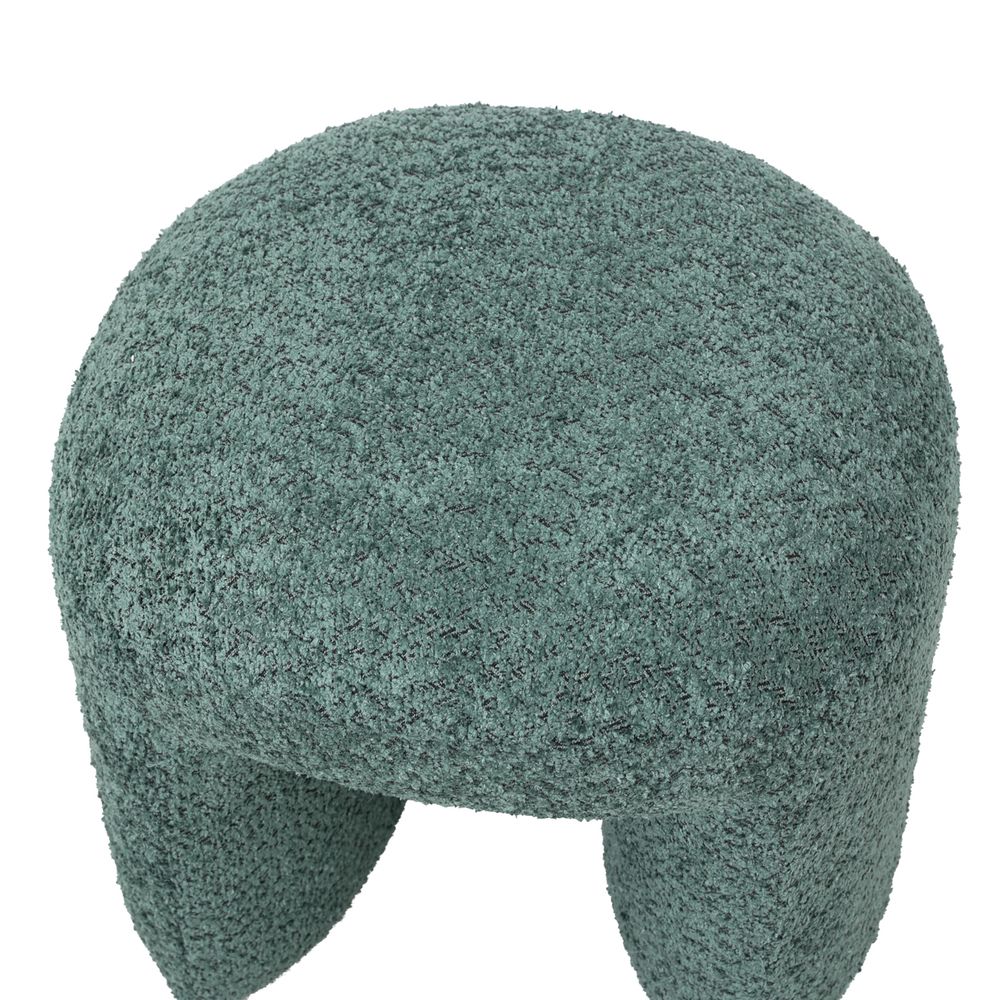 Pouf tissu effet fourrure rase vert emeraude