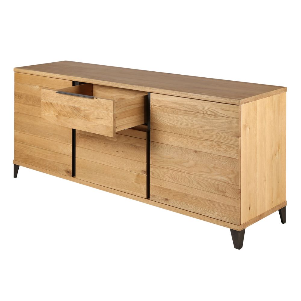 Meuble bas 3 portes, 1 tiroir chêne massif