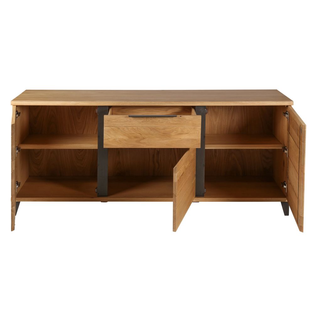 Meuble bas 3 portes, 1 tiroir chêne massif