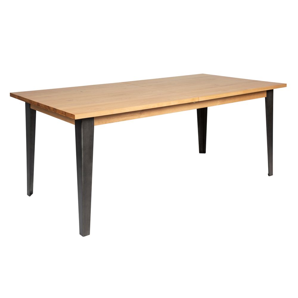 Table repas 180cm en placage chêne avec allonge intégrée 50 ou 60