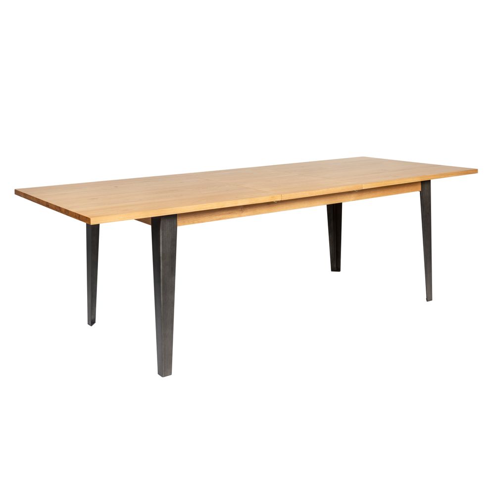 Table repas 180cm en placage chêne avec allonge intégrée 50 ou 60